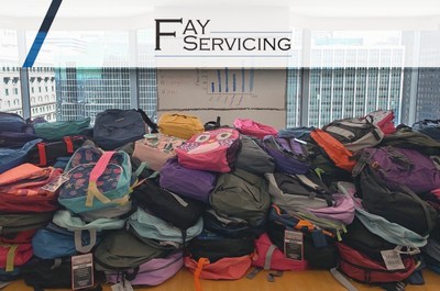 “We love doing this for local kids, so the time it takes to put the backpacks together is a fun activity and time well spent,” said Cortney Warren, Executive Vice President at FAY.