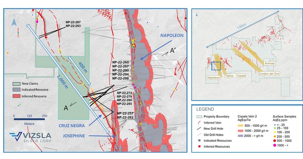 VIZSLA SILVER EXPANDS MINERALIZATION WEST OF NAPOLEON AND ACQUIRES NEW ...