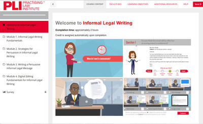 PLI's award-winning, interactive Informal Legal Writing program allows participants to practice concepts and build skills