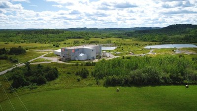 Ariel view of Electra Cobalt Refinery in Temiskaming Shores, ON (CNW Group/Electra Battery Materials Corporation)