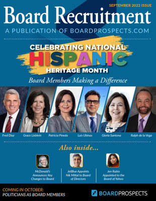 BoardProspects celebra el Mes Nacional de la Herencia Hispana con un reconocimiento a los miembros hispanos/latinos de las juntas directivas (PRNewsfoto/BoardProspects.com)