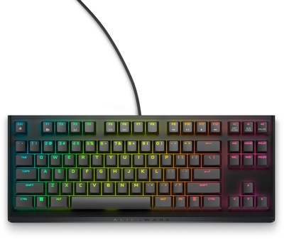 The Alienware Tenkeyless Gaming Keyboard delivers a streamlined design and slim profile perfect for complementing a clean-desk setup or freeing up more space to mouse.