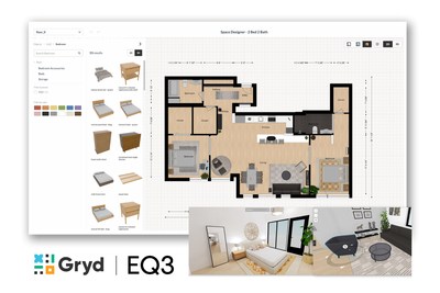 EQ3 and Gryd launch Space Designer and V-Commerce Tours in properties across North America for a fully engaging and immersive leasing experience (CNW Group/Gryd)