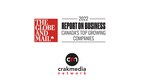 Crakmedia now sits in the Globe and Mail's Canada's Top Growing Companies ranking