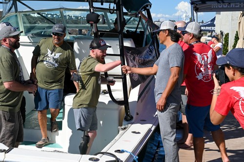 War Heroes on Water (WHOW) Founder Anthony Hsieh sends off a record breaking 125 veteran participants during the fifth annual charitable sportfishing tournament in Newport Beach. Many of the participants have received some of the nation’s highest military decorations including the Silver Star and Bronze Star Medals, and the Purple Heart.