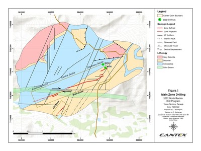 Figure 1.  Map of Main Zone Drilling (CNW Group/Cantex Mine Development Corp.)