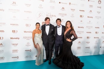 Eva Longoria, Javier García, Alejandro Sáez and María Bravo.  (PRNewsfoto/Utopia, Seva.Love)