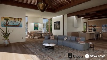 Living Room - Deepak Chopra House of Enlightenment © Vera Iconica Architecture, Inc. (PRNewsfoto/Utopia,Seva.Love)