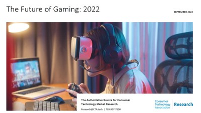 2022 Future of Gaming research front cover featuring an image of a gamer wearing a VR headset
