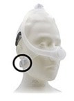 Masque nasal DreamWisp (les aimants sont encerclés en noir) (Groupe CNW/Santé Canada)
