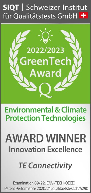 TE Connectivity honored for sustainable technology innovations in energy, industrial and transportation industries