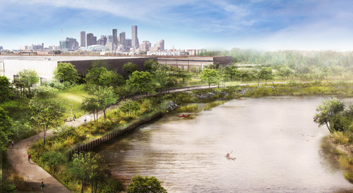 Buffalo Bayou Partnership announced a $100 million grant from the Kinder Foundation as part of a $310 million 10 year plan to transform the waterfront east of downtown Houston. Photo: Trails east of downtown Houston by Michael Van Valkenburgh Associates