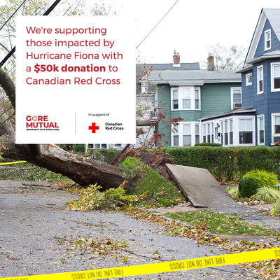 We're supporting those impacted by Hurricane Fiona with a $50K donation to Canadian Red Cross. (CNW Group/Gore Mutual Insurance Company)