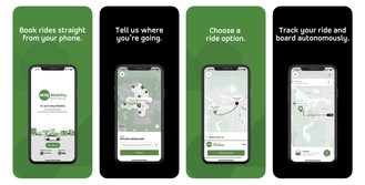 The May Mobility app powered by Via, the leader in TransitTech, which allows riders to book a free, on-demand ride as part of the goMARTI program in Grand Rapids, Minn.