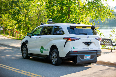 May Mobility's ADA-compliant Toyota Sienna Autono-MaaS drives the streets of Grand Rapids, Minn.