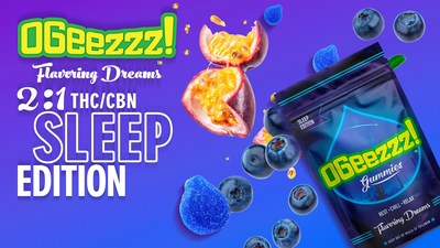 The gummy of your dreams has finally arrived. Skip counting sheep and go straight to sleep with the latest product in the OGeez! delicious lineup. OGeezzz! Sleep Edition gummies come in a dreamy 2:1 ratio of THC and CBN designed to help you rest, chill and relax. Sweet dreams are now available in yummy Aquaberry, a blend of tangy passion fruit and fresh blueberry.
