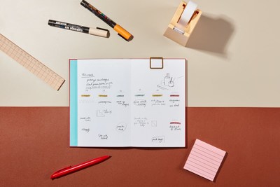 A Swiss-bound, dateless planner with a smart brass or stainless steel calendar clip, durable cloth cover and silky smooth, Munken Kristall paper.
