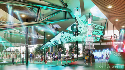 The Dude Perfect brand comes to life in their new family-friendly sports and entertainment destination designed by Overland. Rendering courtesy of Overland.