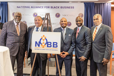 Larry Ivory, Chairman of the National Black Chamber of Commerce, Charles H. DeBow, III, President/CEO of the National Black Chamber of Commerce, Dr. Ken L. Harris, Ph.D., President/CEO of The National Business League, Eugene R. Cornelius, Jr., Senior Director, Center for Regional Economics, Milken Institute, Johnny L. Ford, Founder of World Conference of Mayors