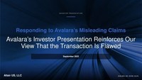 Altair response to AVLR investor presentation