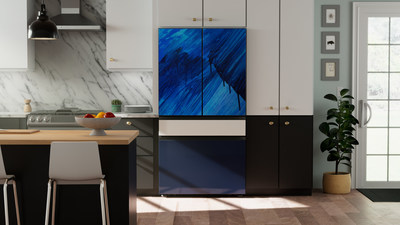 Exclusive Lowe’s x Samsung Bespoke refrigerator panels by Alexa Meade.