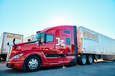 Kodiak Robotics has announced a collaboration with Werner Enterprises, one of the nation’s largest transportation and logistics providers, to establish an autonomous trucking lane and to showcase how efficiently autonomous trucks can be used with a transfer hub model at truckports.