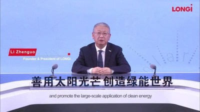 Li Zhenguo, founder and president of LONGi Green Energy Technology Co., Ltd. (LONGi), virtually attended the 8th World Conference on Photovoltaic Energy Conversion that kicked off in Milan, Italy, on September 26.