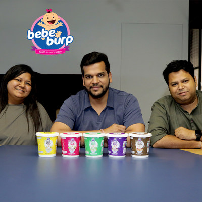 Bebeburp Co-founders : Shruti Tibrewal, Chirag Gupta & Bharat Tibrewal