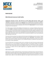 NGEx Minerals Announces Credit Facility (CNW Group/NGEx Minerals Ltd.)