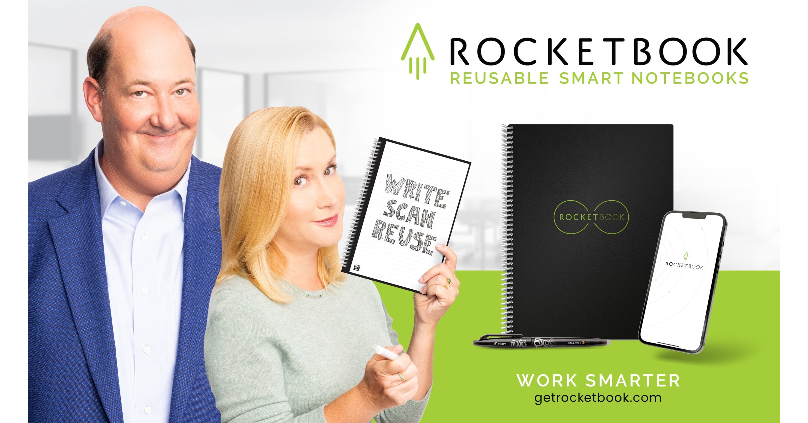 Rocketbook Taps Angela Kinsey & Brian Baumgartner to Inspire New Generation  of Office Professionals