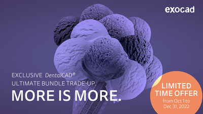 exocad customers with a DentalCAD perpetual dongle activated before August 31, 2022, can upgrade to the Ultimate Bundle for a one-time fixed fee.