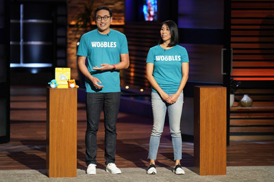 (Photo Credit ABC/Christopher Willard) The Woobles, the first learn-to-crochet company to leverage emerging ed-tech tools to successfully teach the art of crocheting to complete beginners, appeared on ABC’s Shark Tank Friday, September 30. Pictured: Founders and husband-and-wife team Adrian Zhang and Justine Tiu. (Copyright American Broadcasting Companies, Inc. All Rights Reserved)