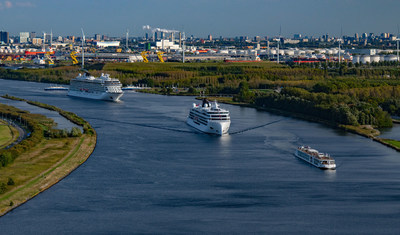 For the first time ever, three classes of Viking ships—a river ship, an ocean ship and the company’s newest expedition vessel, the Viking Polaris—met in Amsterdam and sailed in a special convoy to IJmuiden, Netherlands. Participating in the convoy with the Viking Polaris (center) were the Viking Longship, the Viking Mani (right), and the ocean vessel, the Viking Mars (left). For more information, visit www.viking.com.