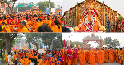 Jagadguru Kripalu Parishat holds Grand Rath Yatra on 3rd October 2022 near Kunda, Pratapgarh in honor of the 100th Birth Anniversary of Jagadguru Shri Kripalu Ji Maharaj