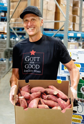 Joel Gott lending a hand at a local food bank — one of 200 in Feeding America's nationwide network