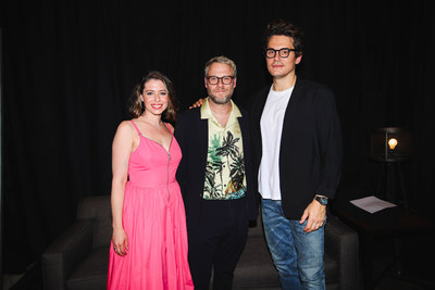 Lauren Miller Rogen, Seth Rogen & John Mayer at Hilarity for Charity’s 10th Birthday Extravaganza at Rolling Greens on Mateo on October 1, 2022 (Photo by Ali Michelle/Hilarity for Charity)