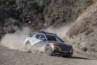 The Brute Squad’s 2022 Hyundai Santa Cruz is photographed in Santiago Canyon, Calif., on Sept. 28, 2022.