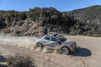 The Brute Squad’s 2022 Hyundai Santa Cruz is photographed in Santiago Canyon, Calif., on Sept. 28, 2022.