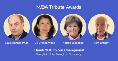 Muscular Dystrophy Association Tribute Awards in Boston honor Louis Kunkel, Ph.D. of Boston Children’s Hospital, Dr. Brenda Wong of University of Massachusetts, Natalie Jacobson former anchor WCVB-TV, Tom Graney founding family of IAFF Fill the Boot.