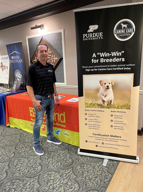 Petland's Breeder Relations Manager Chris Heiskell educates breeders about Purdue University's Canine Care Certified program at the 8th annual Breeder Symposium.