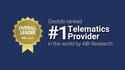 Geotab ranked #1 Telematics Provider in the world by ABI Research (CNW Group/Geotab Inc.)