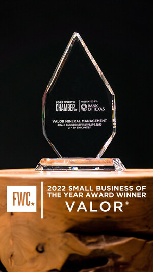 Valor Named Fort Worth Chamber "Small Business of the Year"