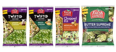 Fresh Express announced three new offerings in its line of best-selling chopped salad kits: Twisted Caesar Lemon Caesar, Twisted Caesar Pesto Caesar and Mexican Style, and its newest crunchy blend, Butter Supreme.