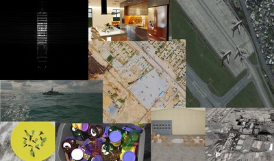 Synthetic imagery showing a range of physics-based scenarios and sensor types generated by Rendered.ai