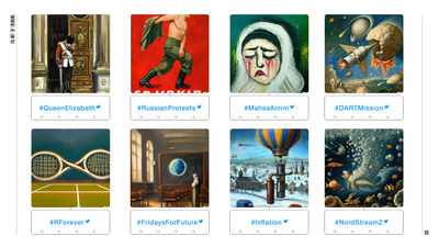 Some of the AI generated artworks that have been to the exhibition Some of the AI generated artworks that have been to the exhibition
