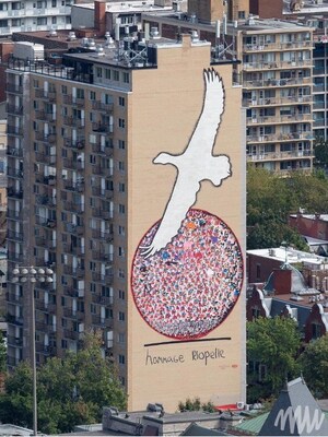 MONUMENTAL MURAL DEDICATION IN DOWNTOWN MONTREAL MAGNETIC ART : BY MARC SÉGUIN IN TRIBUTE TO JEAN PAUL RIOPELLE
