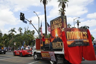 The Dianetics float at the COFECA Independence Day Parade