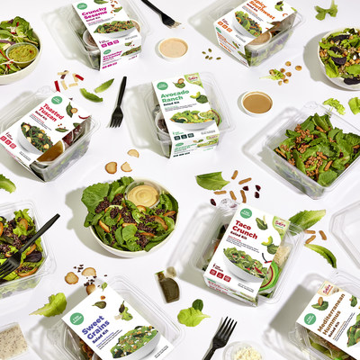 Fifth Season's full lineup of salad kits in their updated packaging.