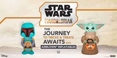 Inflate  your Halloween decor in seconds with the Airblown Inflatables by Gemmy Industries featuring Star Wars: The Mandalorian fan-favorite galactic characters.