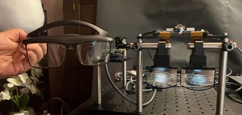Kura’s customized AI generated optics and glasses using MICLEDI microLED displays. Kura’s development kit optics (pictured on right) was generated by its proprietary artificial intelligence-powered design tool, which is 1,000 times faster than existing design tools. Kura’s optics greatly outperform competitors in magnitude, with up to 150-degree field-of-view, 8K resolution, 95% transparency, 30% efficiency, zero light leakage and wide range of depth. Kura’s customized AI generated optics and glasses using MICLEDI microLED displays. Kura’s development kit optics (pictured on right) was generated by its proprietary artificial intelligence-powered design tool, which is 1,000 times faster than existing design tools. Kura’s optics greatly outperform competitors in magnitude, with up to 150-degree field-of-view, 8K resolution, 95% transparency, 30% efficiency, zero light leakage and wide range of depth.